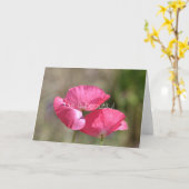 Roze papaver kaart (Gele Bloem)