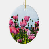 Roze papaver keramisch ornament (Rechts)