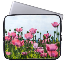Roze papaver laptop sleeve