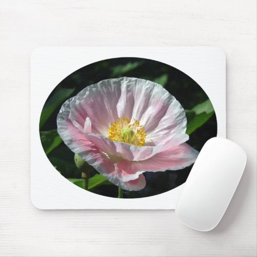 Roze papaver muismat (Met muis)