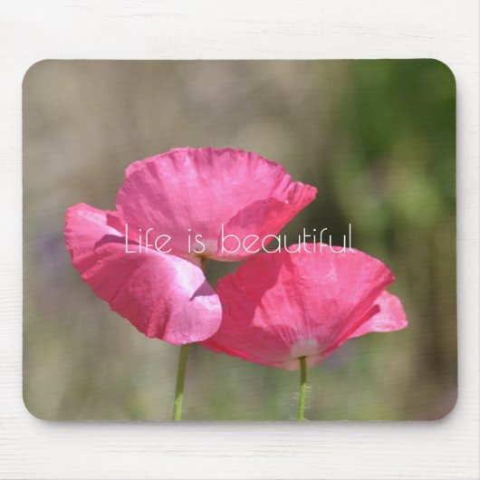 Roze papaver   muismat (Voorkant)