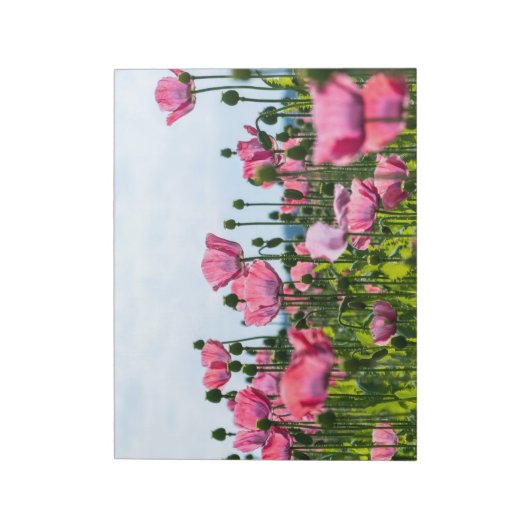 Roze papaver notitieblok (Linkerzijde)