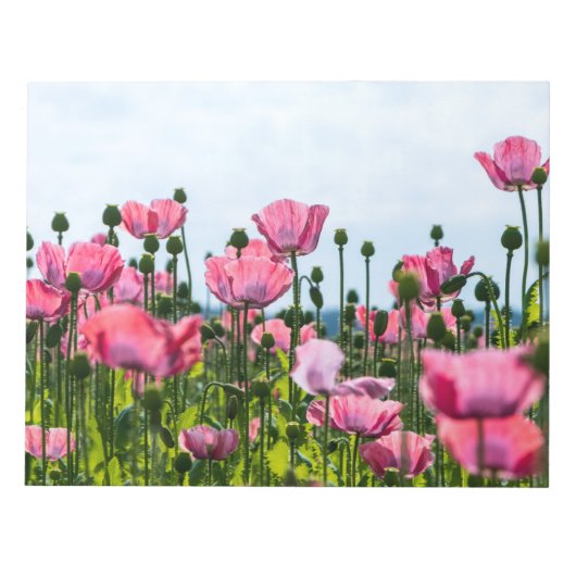 Roze papaver notitieblok (Voorkant)