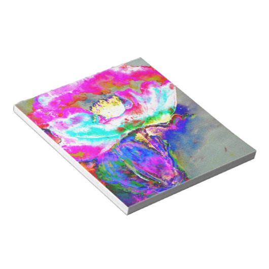 Roze papaver notitieblok (Schuin)