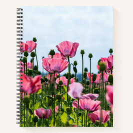 Roze papaver notitieboek