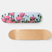 Roze papaver persoonlijk skateboard (Horizontaal)