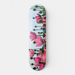Roze papaver persoonlijk skateboard
