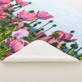Roze papaver sherpa deken (3/4)