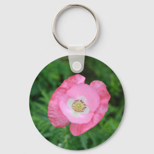 Roze papaver sleutelhanger