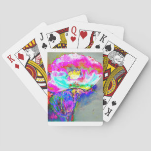 Roze papaver speelkaarten