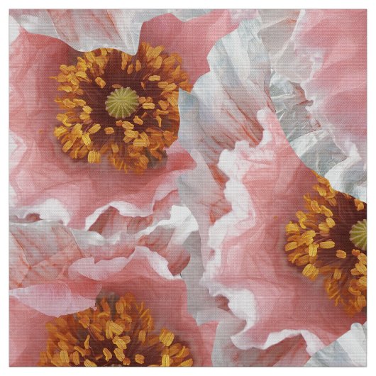 roze papaver stof (Swatch)