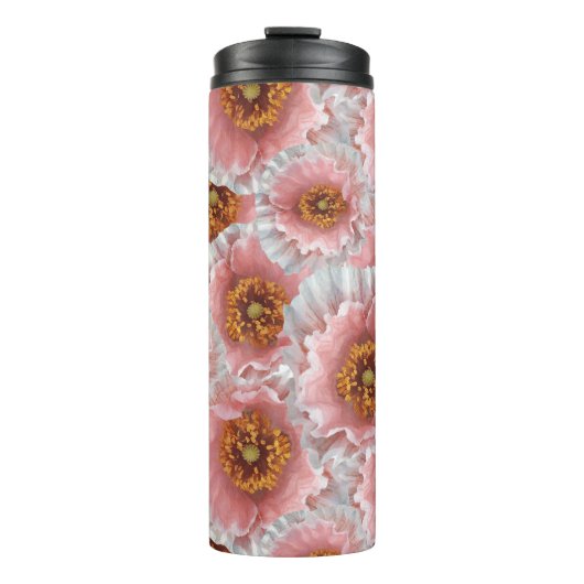 roze papaver thermosbeker (Voorkant)