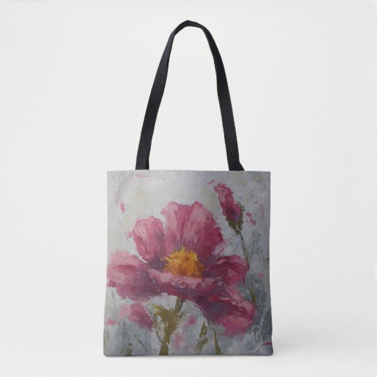 Roze papaver tote bag (Voorkant)