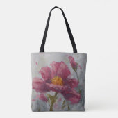 Roze papaver tote bag (Achterkant)