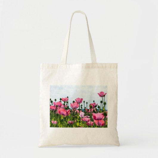 Roze papaver tote bag (Voorkant)
