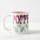 Roze papaver tweekleurige koffiemok (Links)