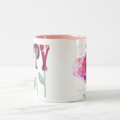 Roze papaver tweekleurige koffiemok (Center)