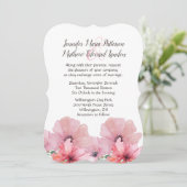 Roze papaver uitnodigen kaart (Staand voorkant)