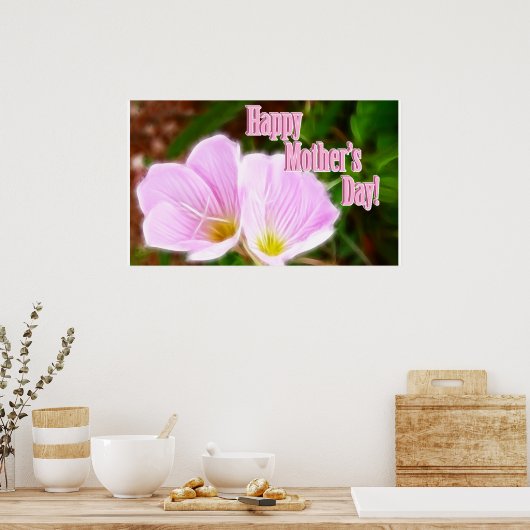 Roze papaver voor Moederdag Poster (Keuken)