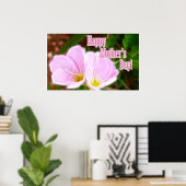 Roze papaver voor Moederdag Poster (Thuiskantoor)