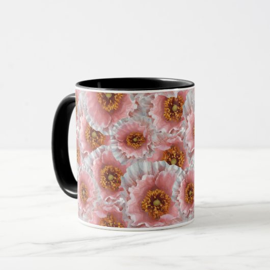 roze papavers mok (Voorkant links)