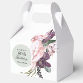 Roze papegaai Boho Tropische 60ste verjaardag Bedankdoosjes (Voorkant)