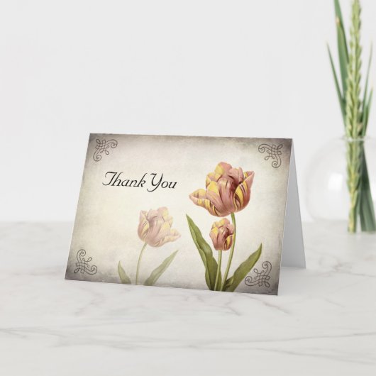 Roze Papegaai Tulp Bedankkaart (Voorkant)