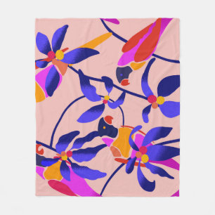 Roze  papegaaien: Exotische naadloze illustratie Fleece Deken