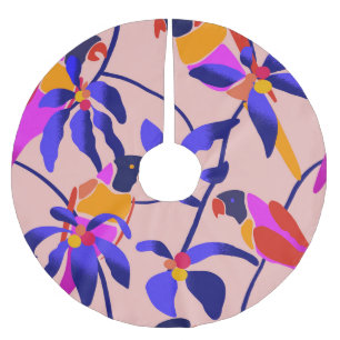 Roze papegaaien: Exotische naadloze illustratie Kerstboom Rok