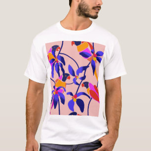 Roze  papegaaien: Exotische naadloze illustratie T-shirt