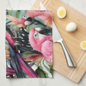 Roze papegaaien Vogels Art Theedoek (Quarter Fold)