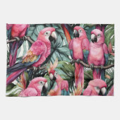 Roze papegaaien Vogels Art Theedoek (Horizontaal)