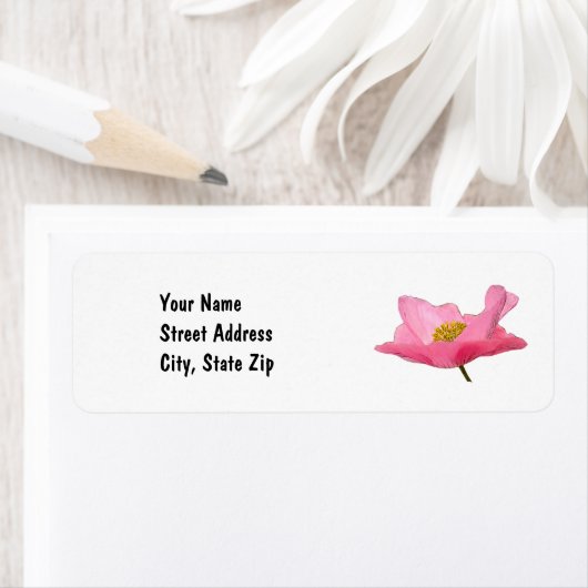  roze papegaaiige rand aan maat etiket (Insitu)