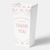 Roze papel picado dank u baby meisje douche bedankdoosjes (Achterkant)