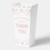 Roze papel picado dank u baby meisje douche bedankdoosjes (Voorkant)