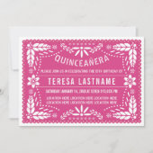 Roze papel picado kaart (Voorkant)