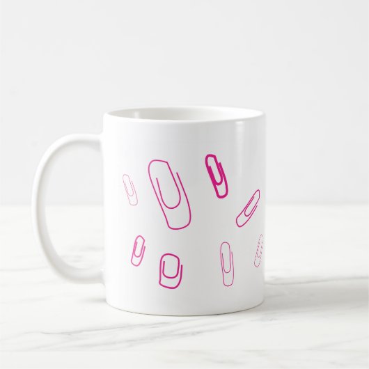 roze paperclip retro design koffiemok (Links)