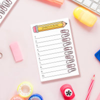 Roze paperclips & potlood Jouw naam 10 to do lijst