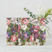 Roze Papier Bloem Collage Uitnodiging (Staand voorkant)