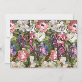 Roze Papier Bloem Collage Uitnodiging