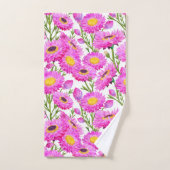 Roze Papier Daisies Bloemen Bloemen Bad Handdoek (Handdoek)