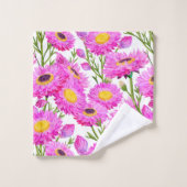 Roze Papier Daisies Bloemen Bloemen Bad Handdoek (Wasdoekje)