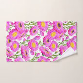 Roze Papier Daisies Bloemen Bloemen Bad Handdoek (Handdoek)