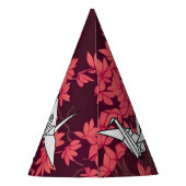 Roze Papier Kraan Origami Kersenbloesem Feesthoedjes (Achterkant)