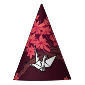 Roze Papier Kraan Origami Kersenbloesem Feesthoedjes (Voorkant)