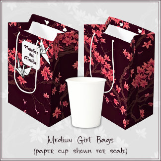 Roze Papier Kraan Origami Kersenbloesem Medium Cadeauzakje