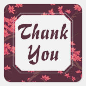 Roze Papier Kraan Origami Kersenbloesem Vierkante Sticker (Voorkant)