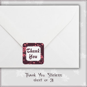 Roze Papier Kraan Origami Kersenbloesem Vierkante Sticker