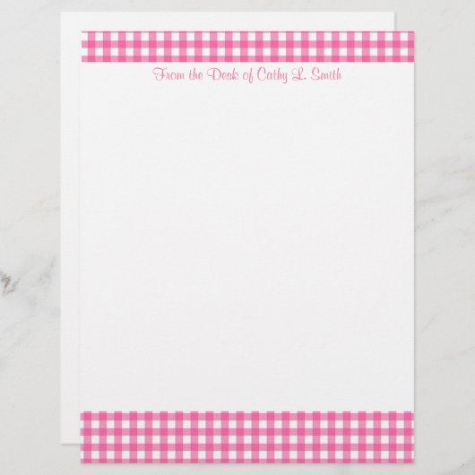 Roze papier met briefhoofd (Voorkant / Achterkant)