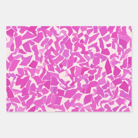 Roze papier ontwerp drie inpakpapier vel (Voorkant)